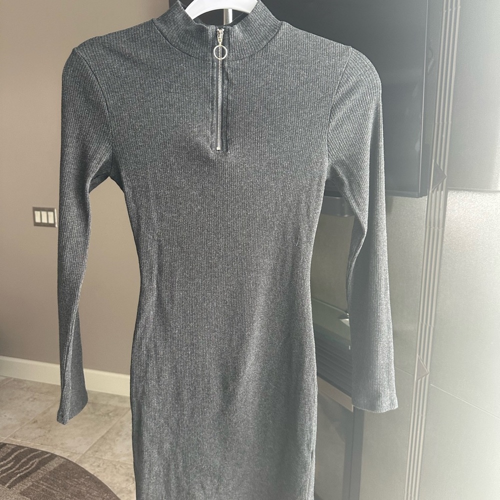 Ambiance Charcoal Long-Sleeve Dress